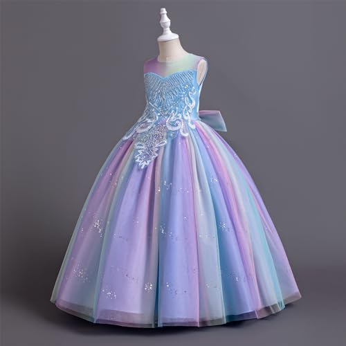 IBTOM CASTLE Flower Girl Princess Sleeveless Sparkle Sequins Ruffle Tulle Tutu Dress Wedding Pageant Formal Dance Ball Gown2