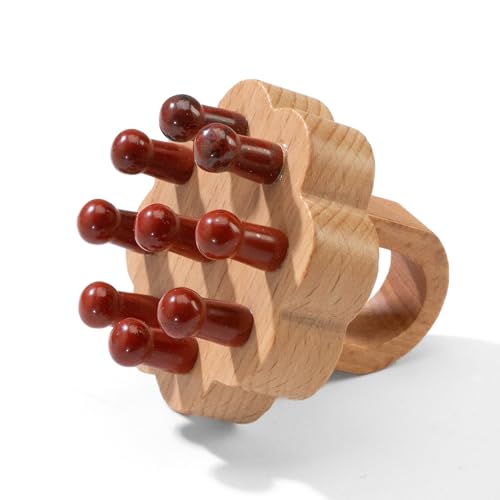KALIFANO Herramienta de masaje de jaspe rojo para masaje corporal terapéutico, equilibrio energético, mayor vitalidad y conexión a tierra, aumenta la resistencia y la resistencia (empresa familiar)