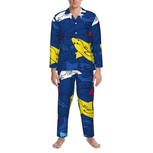 Men'S Pajama Set 2 Piece Loungewear Pjs, Long Sleeve With Pajama Pants-Colored Hearts4
