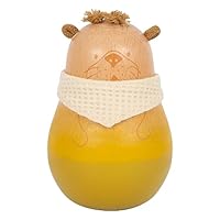 small foot Baby Stehaufmännchen Seaside aus Holz, Babyspielzeug mit Klang, Otter-Stehauffigur ab 8 Monaten, 12332, Gelb