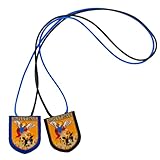 VILLAGE GIFT IMPORTERS Saint Michael Scapular with Shield-Shaped Tags – Includes Portuguese Pamphlet – São Miguel Arcanjo Defendei-nos no Combate
