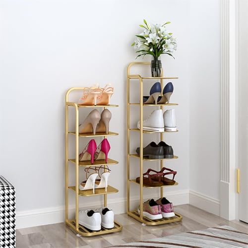 Organizador de zapatos independiente, diseño de metal resistente para espacios pequeños y entradas estrechas