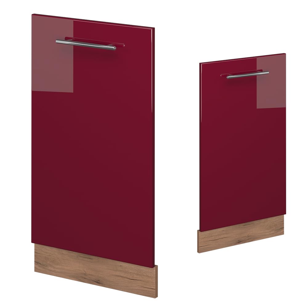 Vicco Panel przedni zmywarki "Fame-Line", Bordowa Czerwień połysk, 45 cm | BP Dąb, à combiner avec d'autres modules de la série Fame-Line