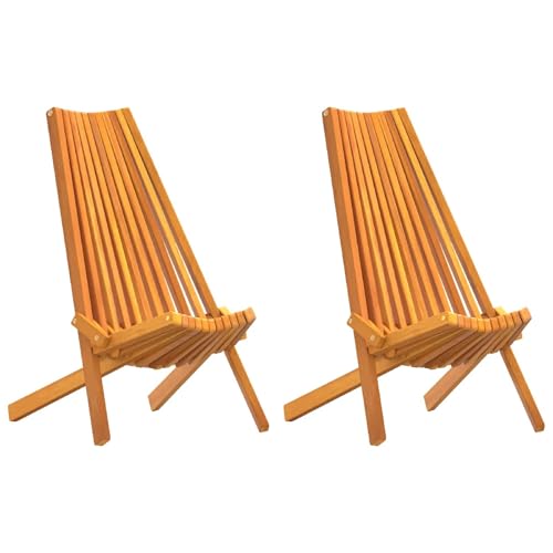 vidaXL Chaise 2 pcs Marron 69 x 56 x 84 cm Bois d'Acacia Massif, Jardin et terrasse, Chaise rustique en acacia, Chaise longue pliante pour se détendre en...