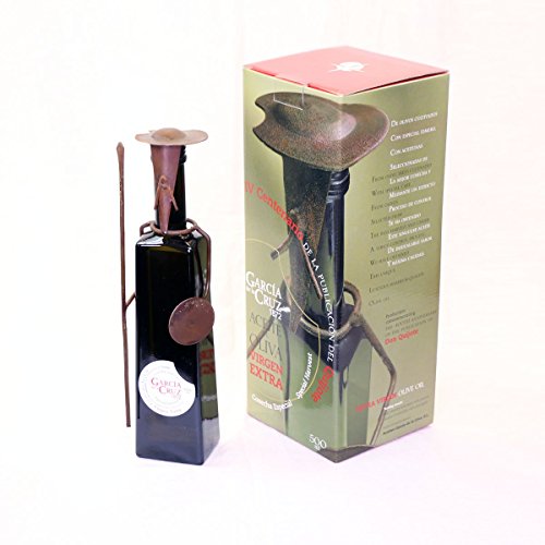 García de la Cruz - Aceite de Oliva Virgen Extra Ecológico, Edición Especial Quijote - 500 ml Botella de Vidrio