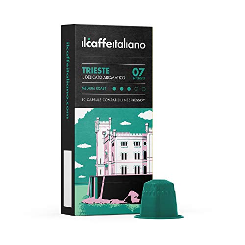 FRHOME - 100 Capsules de café compatibles Nespresso - Mélange Trieste intensité 7 - Il Caffè Italiano