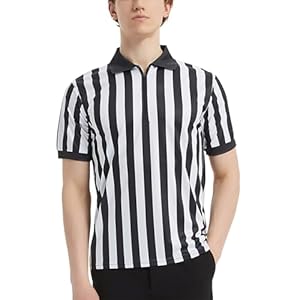 TopTie Herren Schiedsrichtershirt Streifen Trikot