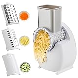 Opciones de cuchillas versátiles: Equipado con 3 cuchillas desmontables de diferentes formas y tamaños, este rallador se puede personalizar para triturar una variedad de recetas y mejorar la creatividad en la cocina.