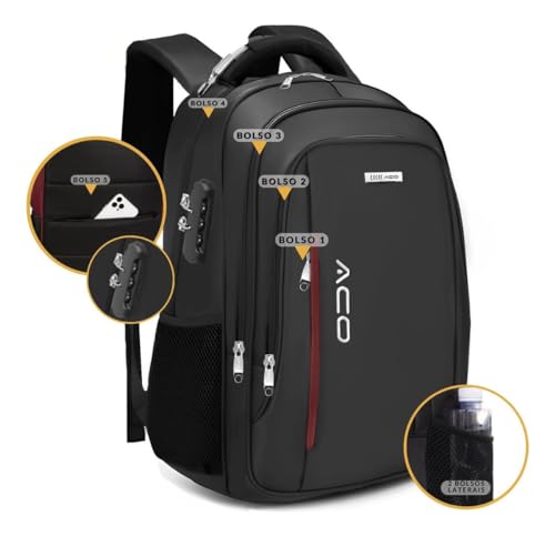 Mochila Masculina Notebook Viagem Impermeável Grande Reforçada Anti Furto Para Faculdade Trabalho Es