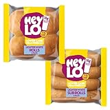 Heylo 1 x Low Carb Pack of White Keto bread Rolls - 1 x Pack of Keto Sub Rolls For Delicious Snacks - 3.7g Carbs Per Roll