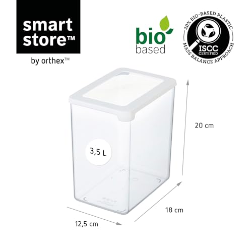 SmartStore Clear Airtight Dry Food Containers with Lids 3.5L Set of 4 - Plastic Storage Box with Lid, BPA Free, Dishwasher Safe - Stacking Kitchen Storage Containers - 12.5 x 18 x 20cm - Image 2