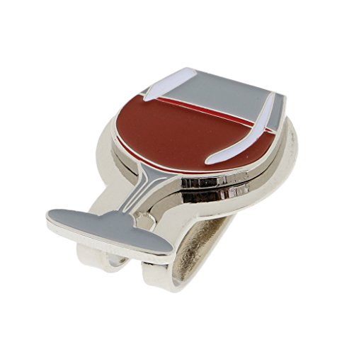 #N/A Marcador De Bola De Golfe Premium Hat Clipe Magnético Wineglass Cap Clip - Vermelho