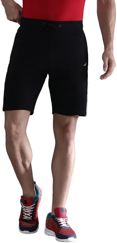 - CROCODILE Men Solid Slim Fit Track Shorts | Mid Rise | Drawstring Waist | Above Knee Length | Casual Sports Lounge Shorts
