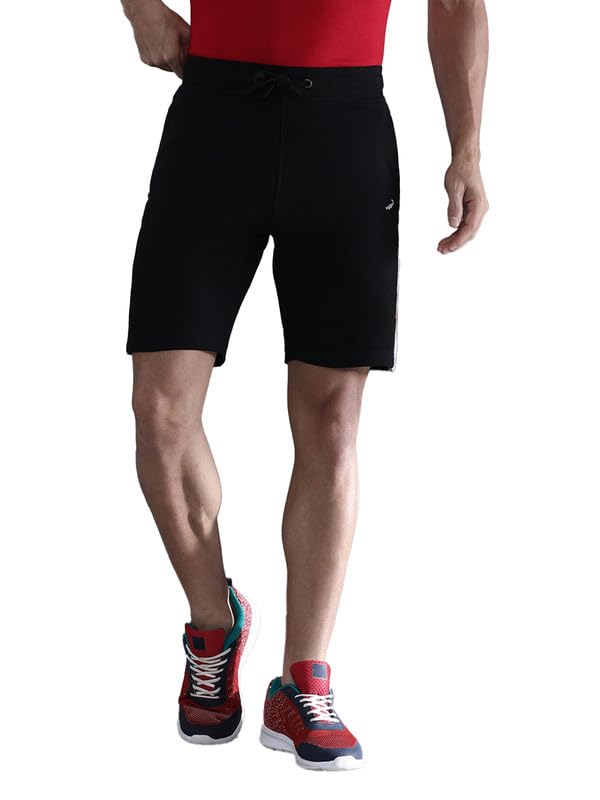 crocodile Men Solid Slim Fit Track Shorts | Mid Rise | Drawstring Waist | Above Knee Length | Casual Sports Lounge Shorts-picture-4