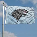 2but House Stark, Targaryen Classic Flag banner 3x5ft Man Cave (Light blue)
