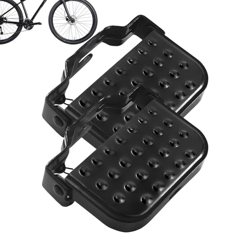 Pedales plegables para asiento trasero con plataforma antideslizante, 1 par, para ciclismo, reposapiés totalmente de metal
