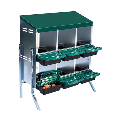 6 Compartment Chicken Nesting Box Chicken Laying Box with Egg Collection Roll Away Nesting Boxes with Leg