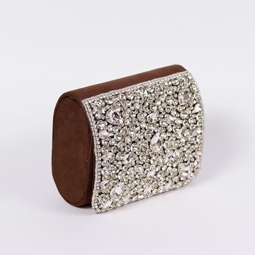 Image of THE TAN CLAN Kavya Beige Flap Over Bag Clutch Purses Luxury Evening Handbags with Handle