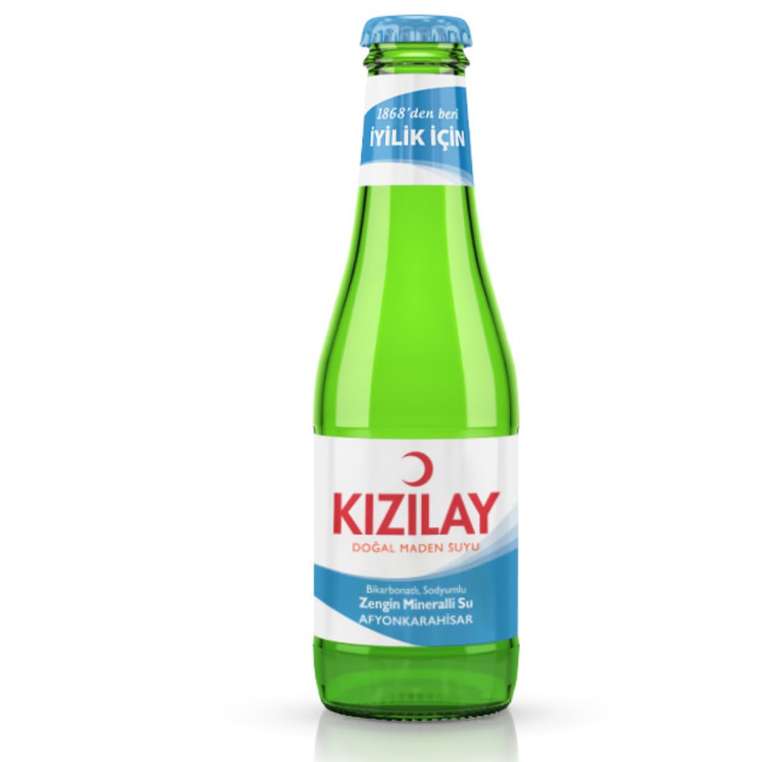 KIZILAY Natürliches Mineralwasser, reichhaltiges Mineralwasser mit Bikarbonat und Natrium 200 Milliliter x 48 Flaschen mit pufai grocery