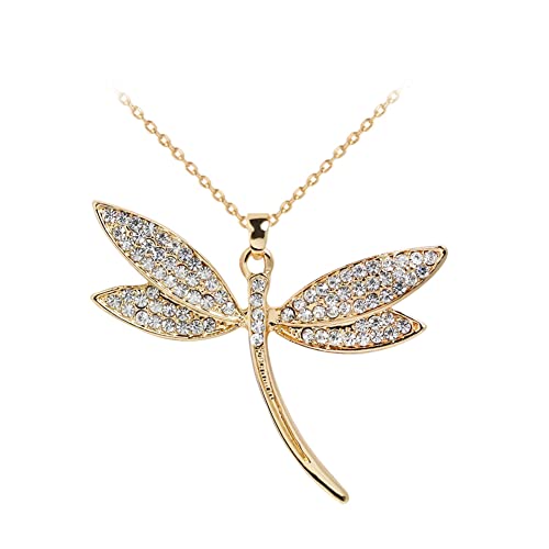 AKOAK 1 Pack Fashion Creative Diamond-Inlaid Dragonfly Necklace Fresh and Elegant Dragonfly Pendant Necklace