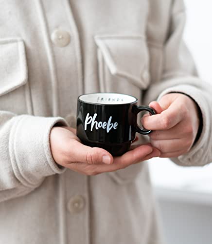 Grupo Erik Set von Friends | 6 Kaffee Tassen mit einem Ständer | 6 Tassen mit den Namen der Hauptfiguren von dem berühmten Serie aus New York, Kafeetassen Set