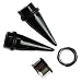 PAIR 7/16" 11mm Black Tapers and 316L Steel Tunnels Ear Stretching Kit gauges gauging