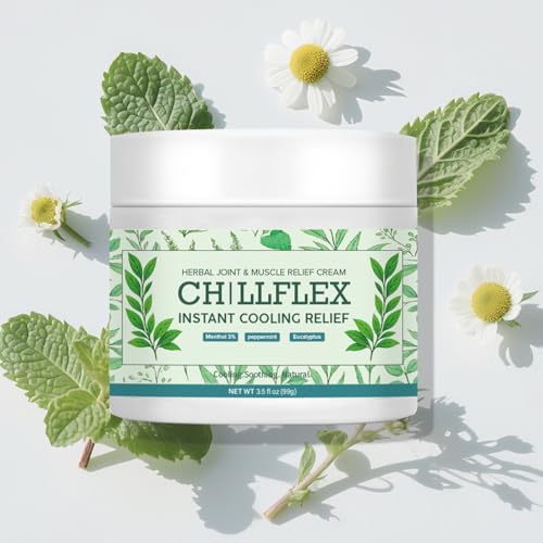 Vivipop Menthol Soothing Cream - CHlLLFLEX Instant Cooling ReIief Cream 3.5OZ Herbal Cooling Moisturizer with Menthol for Daily Joint & Muscle Skincare