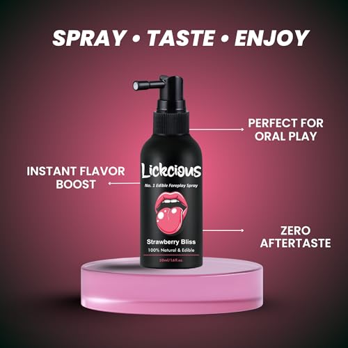 Image of Strawberry Bliss Oral Spray for Couples | Edible Water-Based Flavoured Spray | 100% Vegan, Dermatologically & Clinically Tested | Made in India | 50 ml