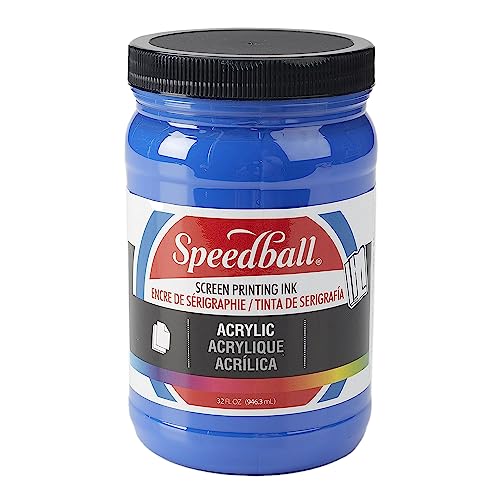 Speedball 004651 Acrylic Screen Printing Ink, 32 fl. oz, Ultramarine Blue