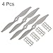 MECCANIXITY 12x6 Propeller RC Propellers 2 Vane Blades Props Grey with Adapter Rings for Electric Airplane Aircraft, Pack of 4