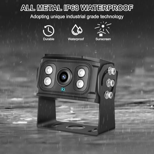 Image of Dual RV Backup Camera 7 Inch 4K Display Screen Loop Recording Voice Control System IP68 Infrared Night Rear View Camera Wired Kit RV Trucks Tractors Car Videorecorders （12-24V）