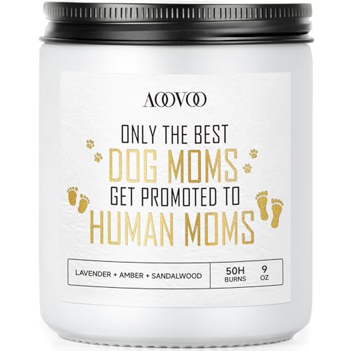 AOOVOO New Mom Gifts - Best Gifts for Expecting Mom, Dog Mom Soy Wax Candle, 9oz, Pregnancy Gifts for Expecting Mom, 1st Mothers Day Gift for New Mom, goleden, AO-LZY0163