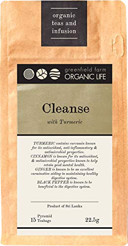 CLEANSE HERBAL TEA : Turmeric & Spices Blend Herbal Tea - USDA Certified [ 22.5 Grams Kraft Paper Pouch ] Turmeric, Cinnamon, Ginger, Black Pepper Spice Blend for Golden Milk
