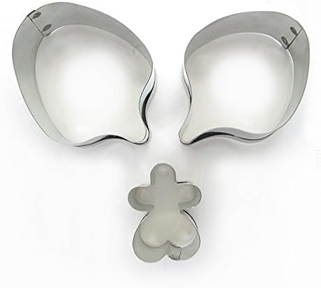 W OF S A SCOTT CLARK WOOLLEY Vanda Orchid Cutter Set - 2pcs Silver Metal Orchid Cookie Cutter - Tropical Flower Theme