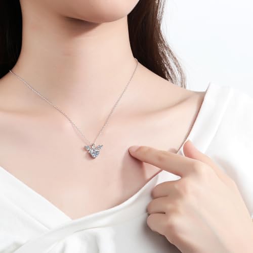 Collier cerf moissanite 1ct d'exception plaqué platine durable