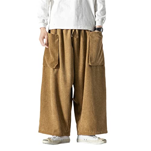 Pantalon cargo pour homme avec poches kaki et coupe ample style jogging