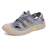 Außenmaterial: Mesh Fnho Wanderschuhe Sportschuhe,Wanderschuhe,Atmungsaktive große Sandalen, Mesh-Hohl-Strandschuhe-grau_38