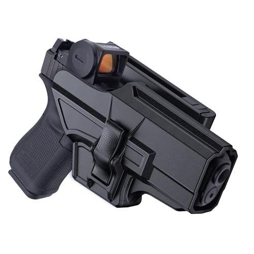 OWB Index Finger Release Holster for Glock 19/19X/45 (Gen 1-5) & 23/32 (Gen 3-4) | Tactical Belt Holster with Auto-Lock, Adjustable Cant | Right Hand