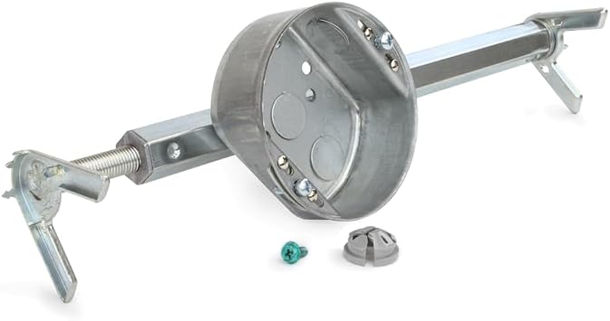 Reliance Controls Remodel Ceiling Fan Box, Silver Metal, Wall Mount, Support Box, 1 Deep x 4 Wide, 70lbs Max Fan Weight