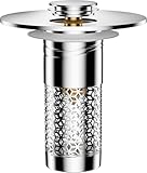 Badezimmer Waschbecken Ablauf Sieb, Universal Waschbecken Ablauf Pop Up Stopper Waschbeckenstöpsel mit Sieb Edestahl Abflussstopfen, Bathroom Sink Stopper