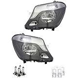 OSRAM 2x W21W 12V 21W W3x16d Scheinwerfer Set H7/H7/W21W für Mercedes Sprinter 35-T inkl. Osram Lampen mit Stellmotor LWR