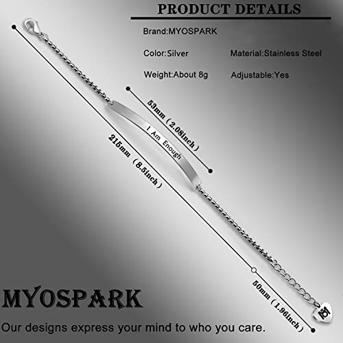 MYOSPARK I Am Enough Bracelet Inspirational Bracelet Identification Bracelets for Her4