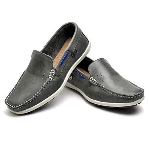 Mocassim Infantojunvenil Couro Legítimo Soft Bertioga Império Kids - Bg-7651 - Grafite (36)