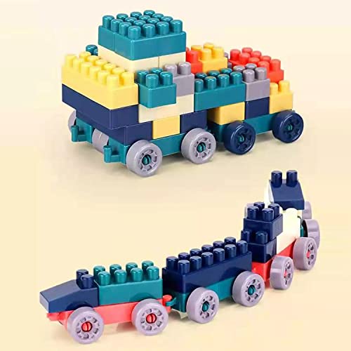 Image of Gambit Bulid Structures Interlocking Play Mat Train Candy Blocks Set (100 Pieces) Smart Activity Fun and Learning Train Blocks for Kids - Multi-Color