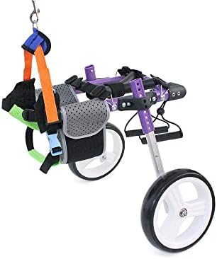 CyanWind Adjustable Dog Wheelchair for Back Legs, Light Weight Doggy Pet Wheelchairs for Hind Legs Rehabilitation, Doggie Cart with Wheels for Dogs Disabled Leg Walking (S)