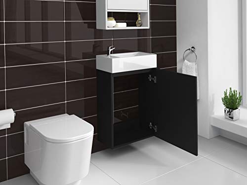 Toiletmeubel Athene 40cm zwart - badkamermeubel wc-meubel wastafel - Image 4