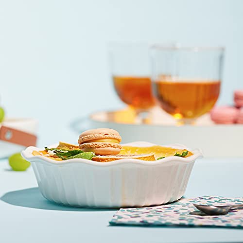 Lifver Ceramic Pie Pans For Baking 6 Inches, Set Of 4 Pie Dish, Pie Plate For Dessert Kitchen, Round Baking Deep Dish Pan For Dinner, Oven, Freezer, & Microwave Safe, 11.6 Ounce #TOP4