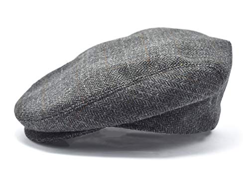 Bonnet d'hiver plat gris motif poisson taille S chaud et coupe-vent pour adulte