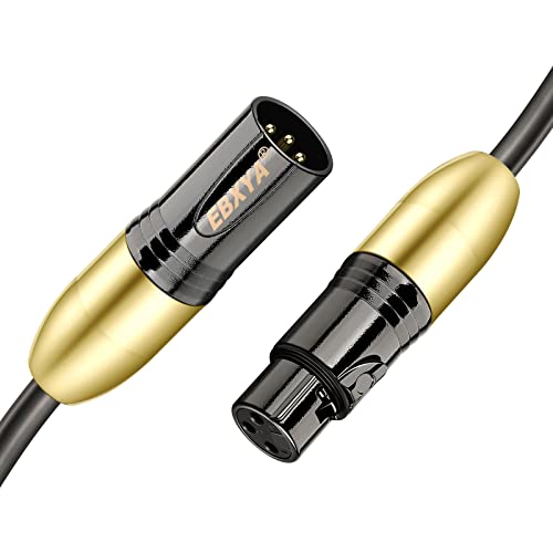 Ebxya Xlr Microphone Cable 10Ft Balanced Xlr Cable, 22 Awg Gold Plated Male To Female Mic Cable Anti-Interference For Live Performance And Recording Studio #TOP6