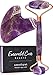 Jade Roller for Face – Amethyst Derma Roller and Gua Sha Set for Skincare, Face Roller and Dark Circles Under Eye Treatment